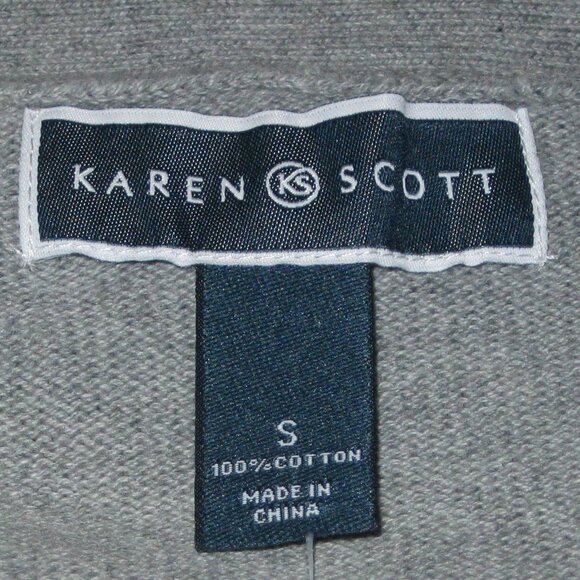 Karen Scott Cable Knit Sweater Gray Small NWT - Picture 5 of 5